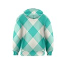 Blue turquoise diagonal plaids Kids  Pullover Hoodie View2