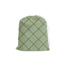 Discreet Green Plaids Drawstring Pouch (medium) by ConteMonfrey