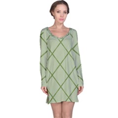 Discreet Green Plaids Long Sleeve Nightdress by ConteMonfrey