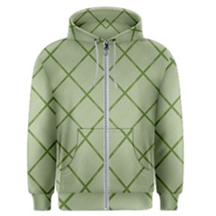 Discreet Green Plaids Men s Zipper Hoodie by ConteMonfrey