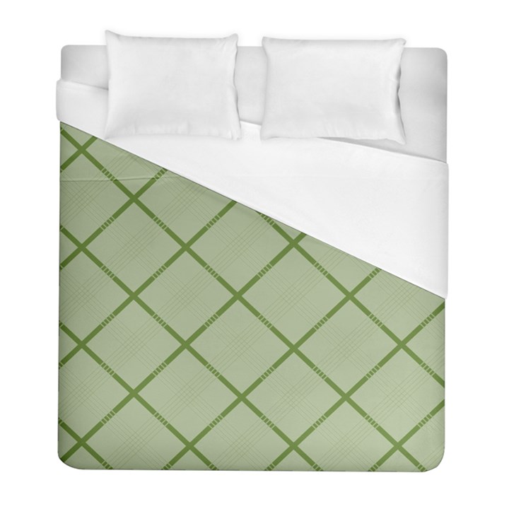 Discreet Green Plaids Duvet Cover (Full/ Double Size)