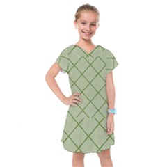 Discreet Green Plaids Kids  Drop Waist Dress by ConteMonfrey