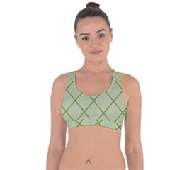 Discreet Green Plaids Cross String Back Sports Bra by ConteMonfrey