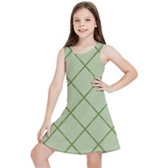 Discreet Green Plaids Kids  Lightweight Sleeveless Dress by ConteMonfrey