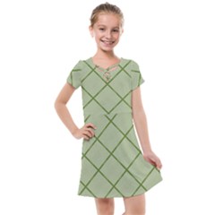 Discreet Green Plaids Kids  Cross Web Dress by ConteMonfrey