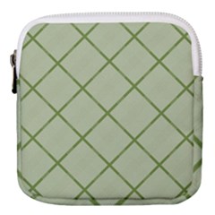 Discreet Green Plaids Mini Square Pouch