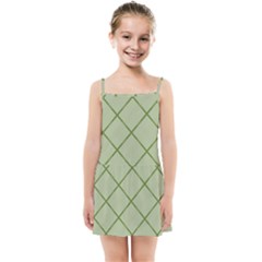 Discreet Green Plaids Kids  Summer Sun Dress by ConteMonfrey