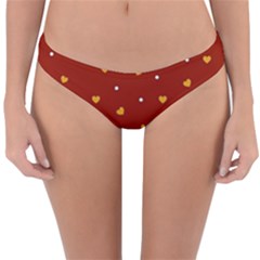 Red Yellow Love Heart Valentine Reversible Hipster Bikini Bottoms by Ravend