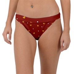 Red Yellow Love Heart Valentine Band Bikini Bottom by Ravend