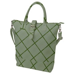 Discreet Green Plaids Buckle Top Tote Bag by ConteMonfrey