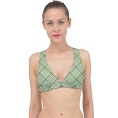 Discreet Green Plaids Classic Banded Bikini Top