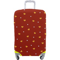 Red Yellow Love Heart Valentine Luggage Cover (large) by Ravend