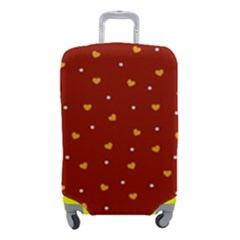 Red Yellow Love Heart Valentine Luggage Cover (small) by Ravend