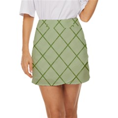 Discreet Green Plaids Mini Front Wrap Skirt by ConteMonfrey