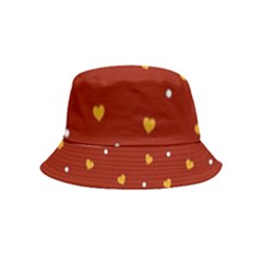 Red Yellow Love Heart Valentine Inside Out Bucket Hat (kids) by Ravend