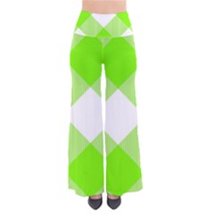 Neon Green And White Plaids So Vintage Palazzo Pants by ConteMonfrey