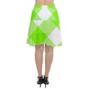 Neon green and white plaids Chiffon Wrap Front Skirt View2