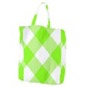 Neon green and white plaids Giant Grocery Tote View1