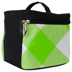 Neon Green And White Plaids Make Up Travel Bag (big) by ConteMonfrey