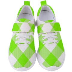 Neon Green And White Plaids Women s Velcro Strap Shoes by ConteMonfrey