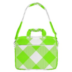 Neon Green And White Plaids Macbook Pro 16  Shoulder Laptop Bag by ConteMonfrey