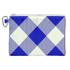 Blue And White Diagonal Plaids Canvas Cosmetic Bag (xl) by ConteMonfrey