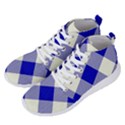 Blue and white diagonal plaids Men s Lightweight High Top Sneakers View2