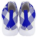 Blue and white diagonal plaids Men s Lightweight High Top Sneakers View4