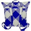 Blue and white diagonal plaids Buckle Up Backpack View3