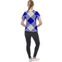 Blue and white diagonal plaids Women s Sport Raglan Tee View2