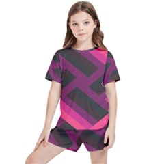 Background Pattern Texture Design Kids  Tee And Sports Shorts Set by Ravend