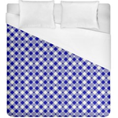 Blue Small Diagonal Plaids   Duvet Cover (king Size) by ConteMonfrey