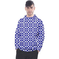 Blue Small Diagonal Plaids   Men s Pullover Hoodie by ConteMonfrey