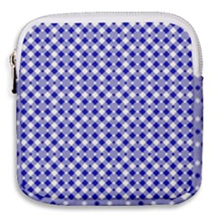 Blue Small Diagonal Plaids   Mini Square Pouch by ConteMonfrey