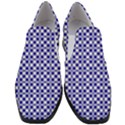 Blue Small diagonal Plaids   Women Slip On Heel Loafers View1