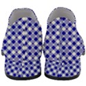 Blue Small diagonal Plaids   Women Slip On Heel Loafers View4