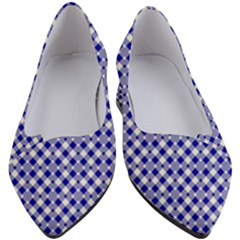 Blue Small Diagonal Plaids   Women s Block Heels  by ConteMonfrey