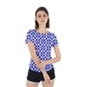 Blue Small diagonal Plaids   Back Cut Out Sport Tee View2