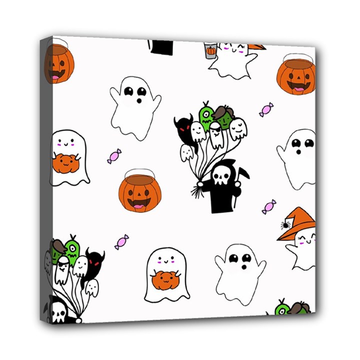 Halloween Jack O Lantern Vector Mini Canvas 8  x 8  (Stretched)