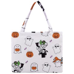 Halloween Jack O Lantern Vector Mini Tote Bag by Ravend