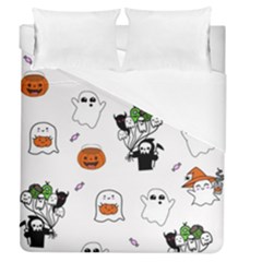 Halloween Jack O Lantern Vector Duvet Cover (queen Size) by Ravend