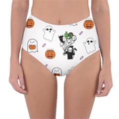 Halloween Jack O Lantern Vector Reversible High-waist Bikini Bottoms by Ravend