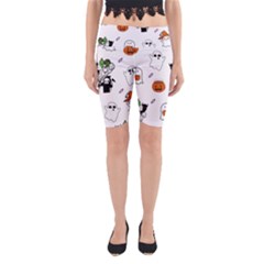 Halloween Jack O Lantern Vector Yoga Cropped Leggings by Ravend