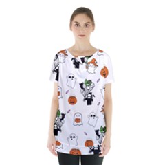 Halloween Jack O Lantern Vector Skirt Hem Sports Top by Ravend