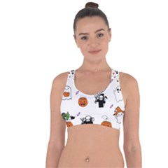 Halloween Jack O Lantern Vector Cross String Back Sports Bra by Ravend