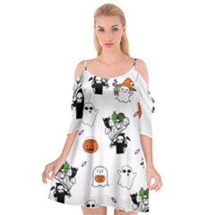 Halloween Jack O Lantern Vector Cutout Spaghetti Strap Chiffon Dress