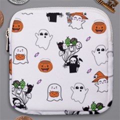 Halloween Jack O Lantern Vector Mini Square Pouch by Ravend