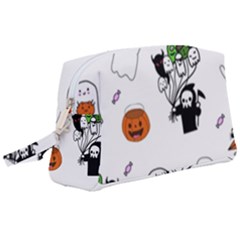 Halloween Jack O Lantern Vector Wristlet Pouch Bag (large) by Ravend