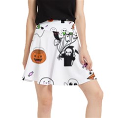 Halloween Jack O Lantern Vector Waistband Skirt by Ravend