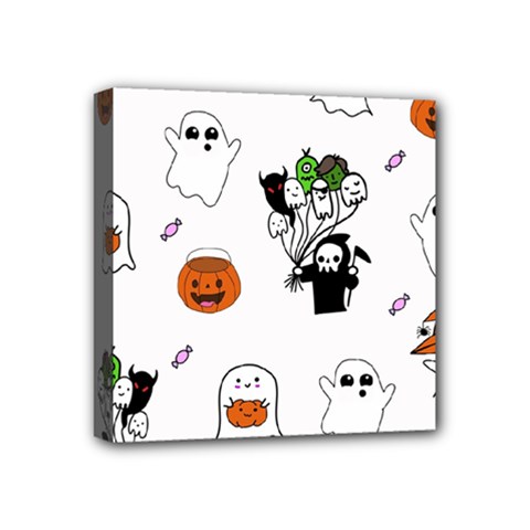 Halloween Jack O Lantern Vector Mini Canvas 4  X 4  (stretched) by Ravend